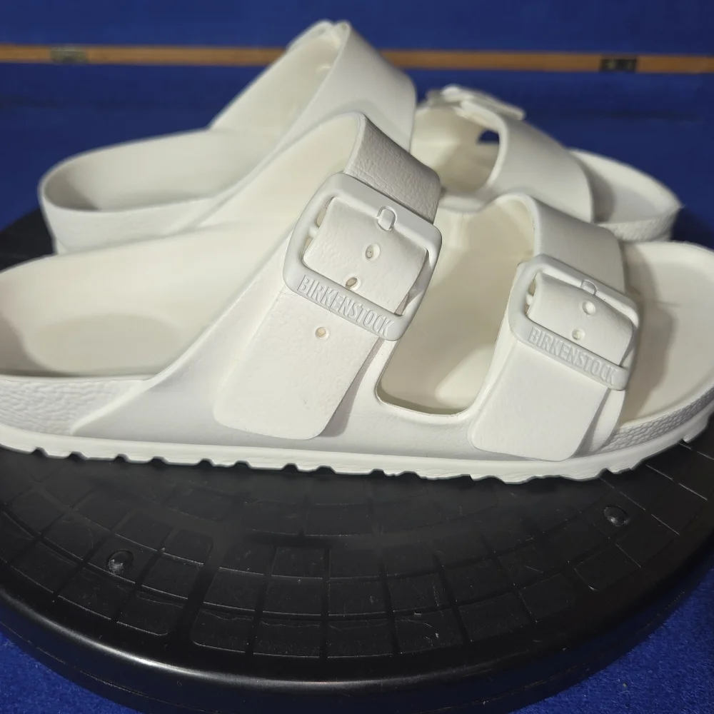 Birkenstock White Arizona EVA Double Strap Sandles, Sz. 38-EU, 7-US...Mens Sz.5 - Picture 3 of 8